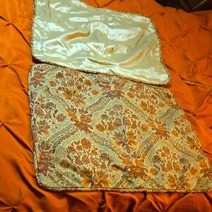 Green and Gold Duvet Cover W/ 2 Pillow Shams with Intricate Design